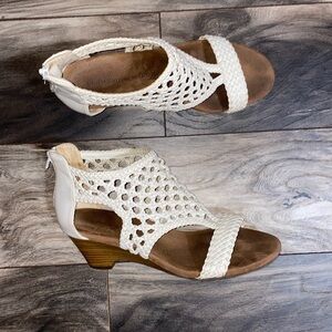 Croft and Borrow White Wedged Sandals
